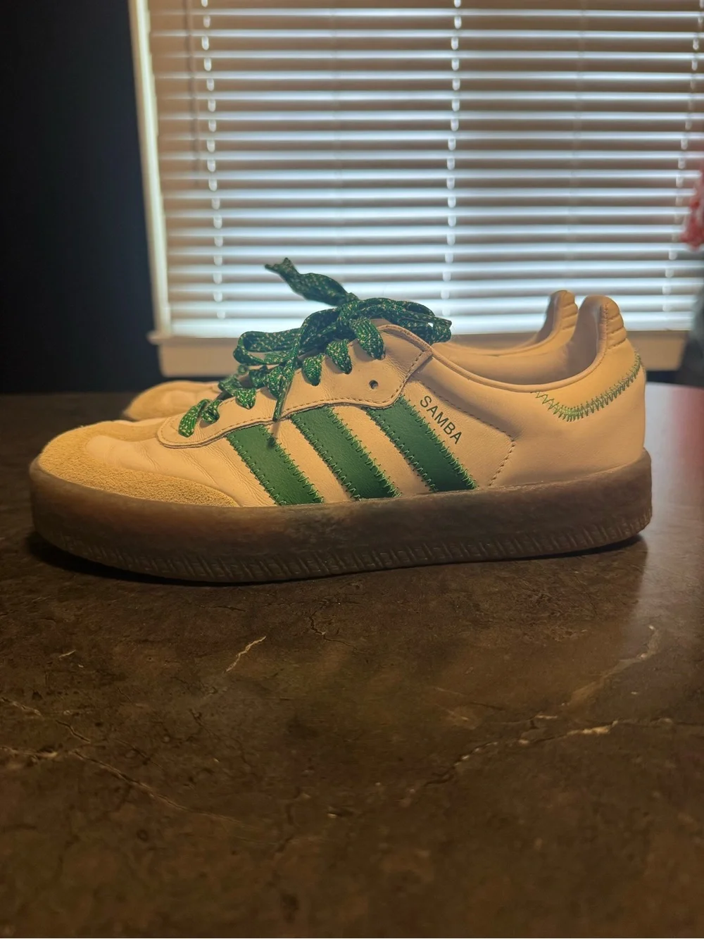 Adidas Samba Women’s White & Green Leather Sneakers